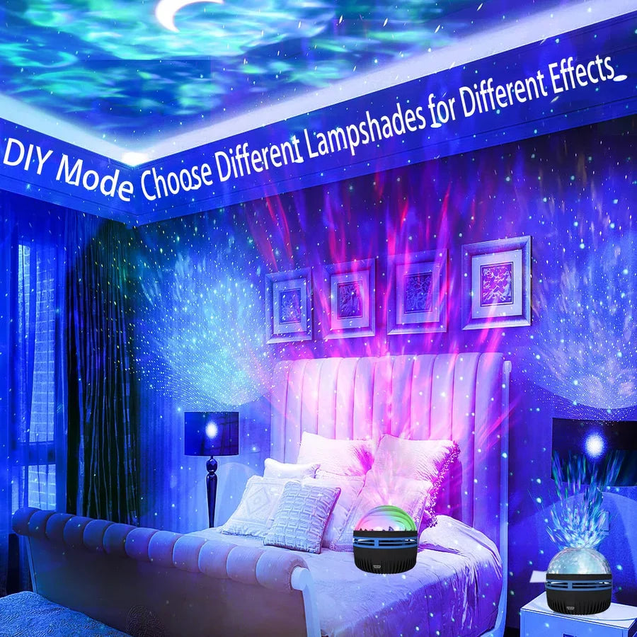 2 in 1 romantic Ocean Wave Projector with 14 Light Effects for Bedroom, Game Rooms, Home Theater, Birthday, Party