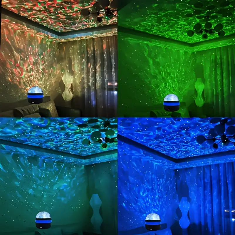 2 in 1 romantic Ocean Wave Projector with 14 Light Effects for Bedroom, Game Rooms, Home Theater, Birthday, Party