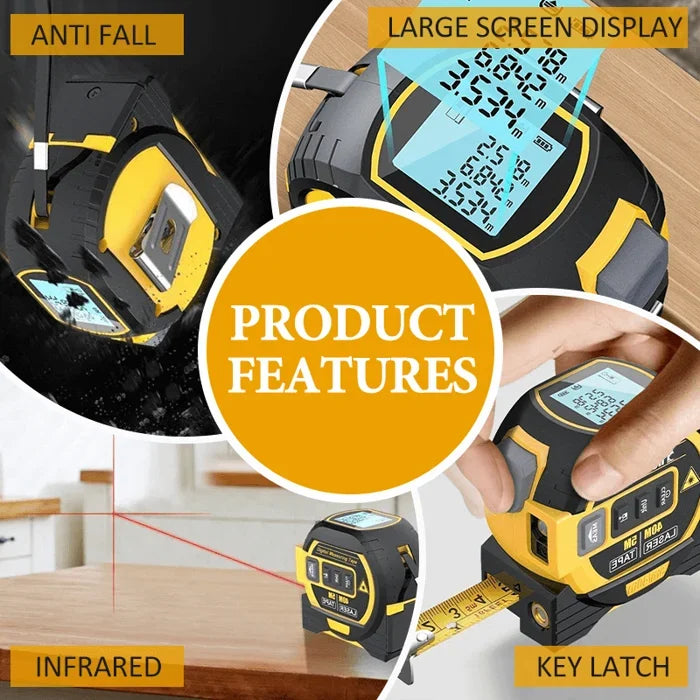 3-In-1 Infrared Laser Tape Measuring (Imperial & Metric)