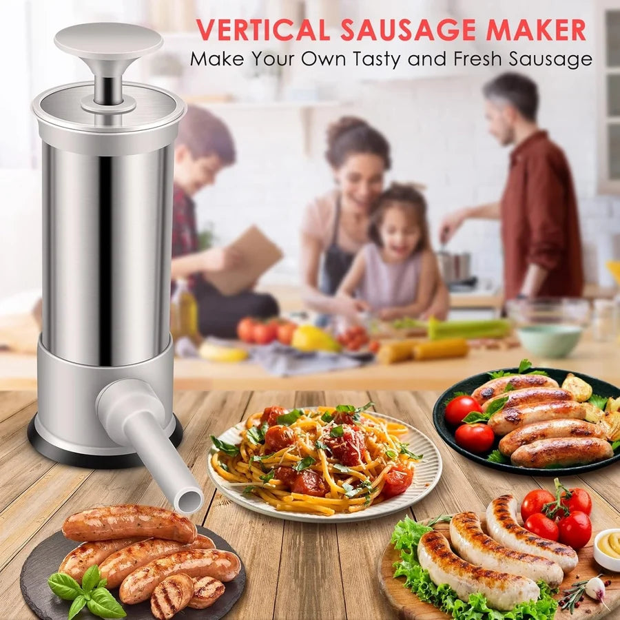 Home-use Sausage Stuffer with 4 Different Sizes Stuffing Tubes